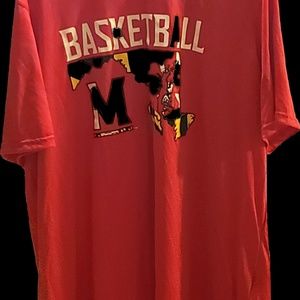 Under armour red tshirt Maryland University